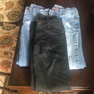 black and blue jeggings